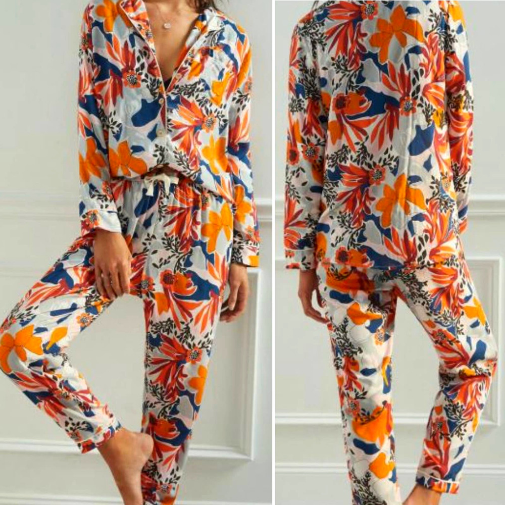 Maaji Dancer Daydream Pajama Set Women Size Small Tropical Print Loungewear